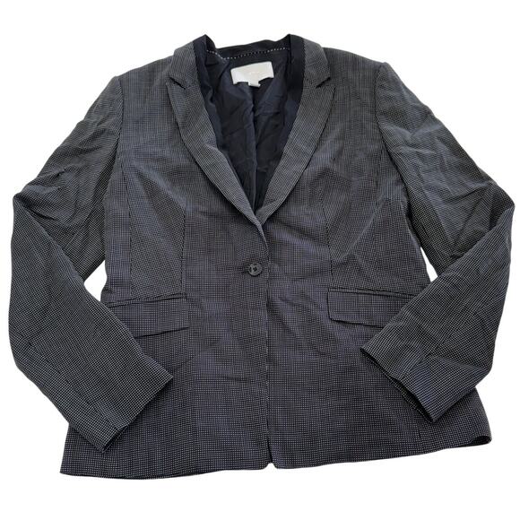 Boss Hugo Boss Blazer Womens Small Black White Check Jorita Suit Jacket Wool - Picture 2 of 9